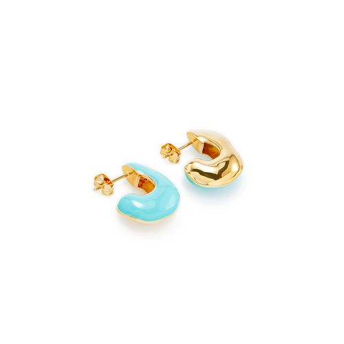 Squiggle two-tone earrings