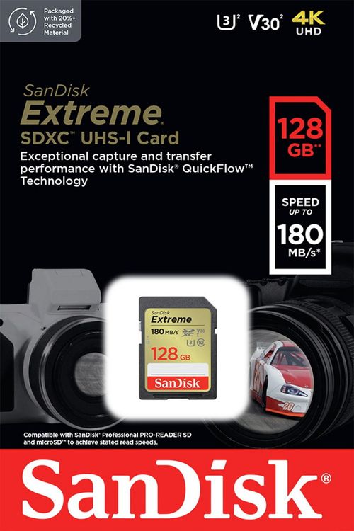 SanDisk Extreme 180MBs SDXC...