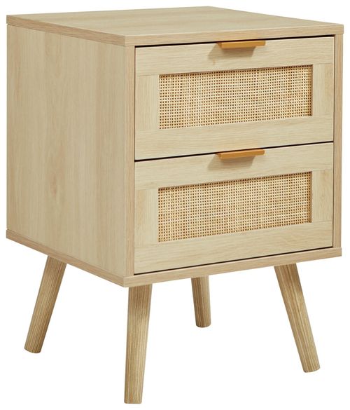 Light Rattan 2 Drawer Bedside...