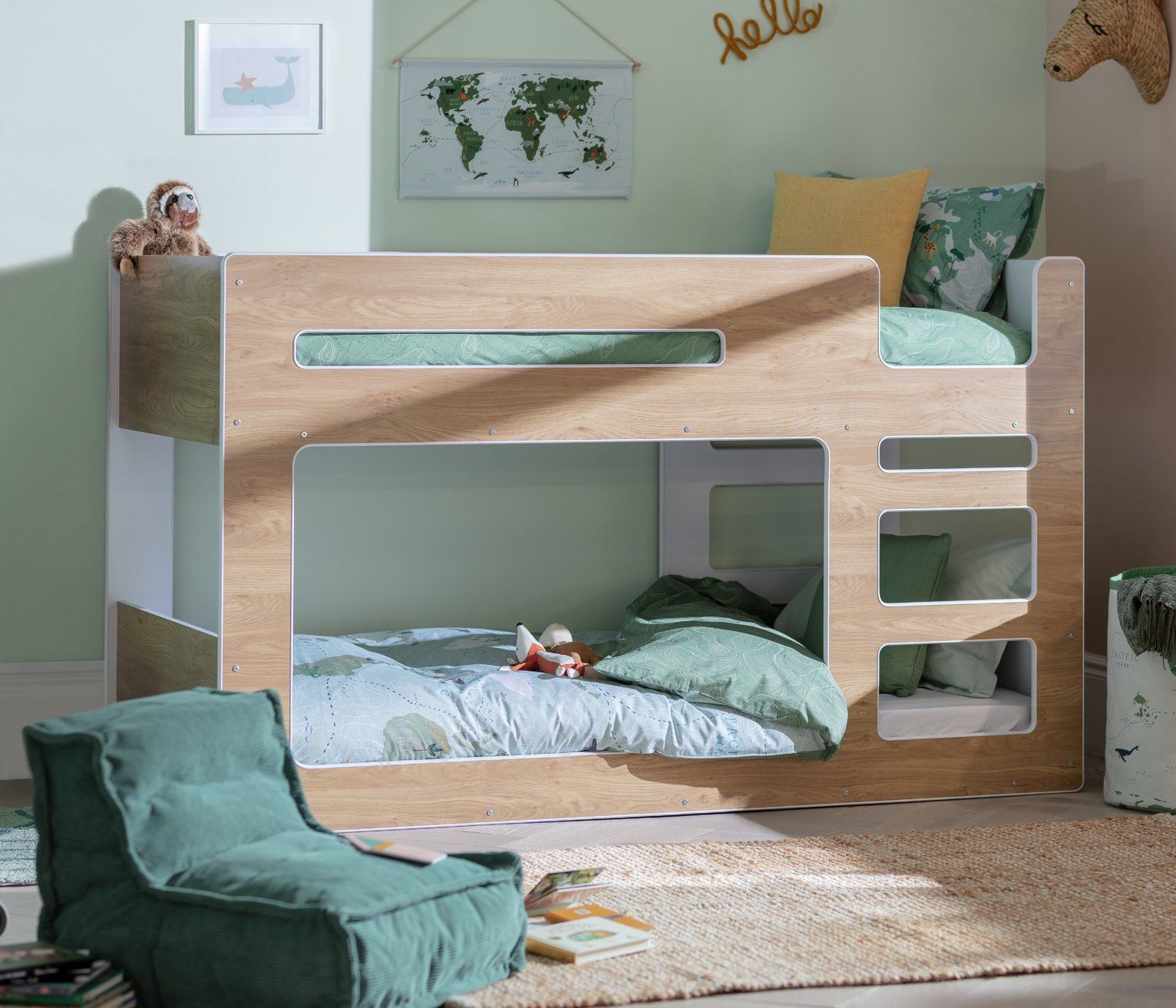 Habitat Ultimate Bunk Bed 2 Mattress Oak Effect White