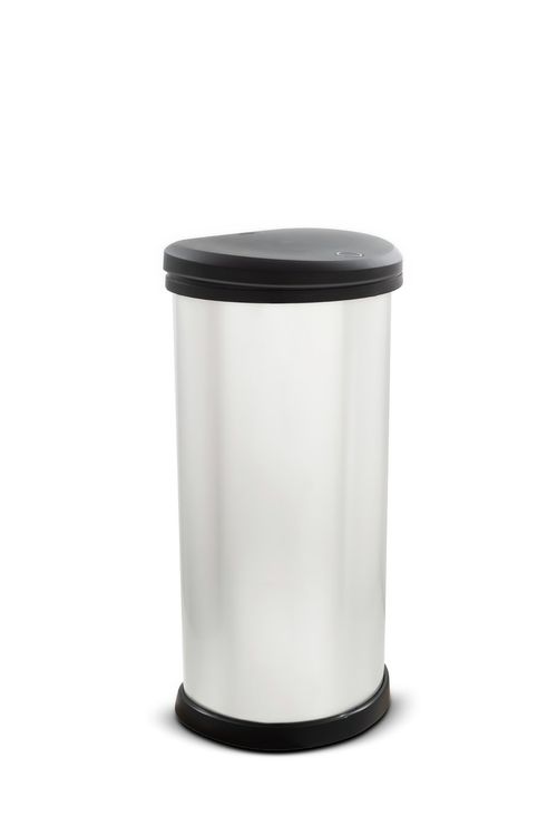 Curver 40 Litre Deco Touch Top Kitchen Bin - Silver