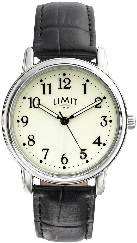 Limit Men s Glow Dial Black Faux Leather Strap Watch 9.99