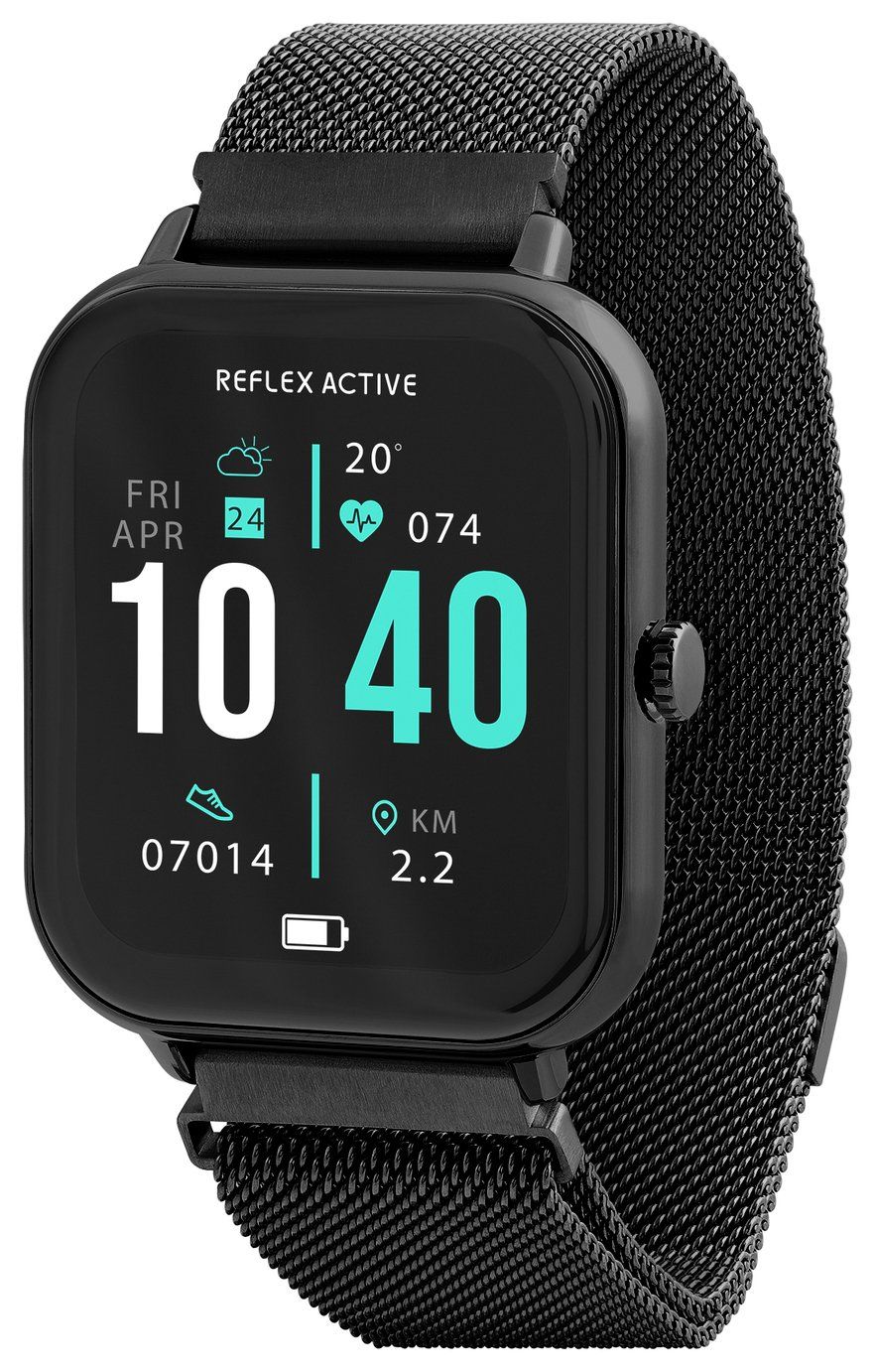 Reflex Active Series 23 Black Mesh Strap Smart Watch