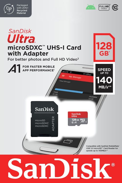 SanDisk Ultra 140MBs microSD...