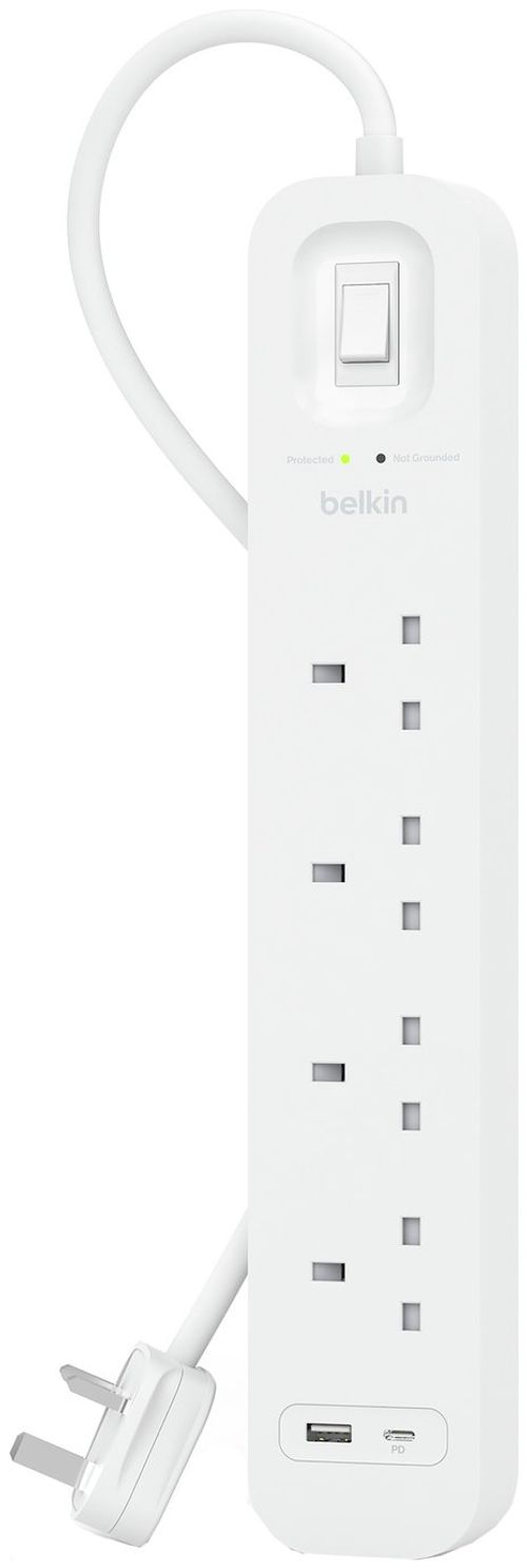 Belkin 4 Socket 2m USB A & C...