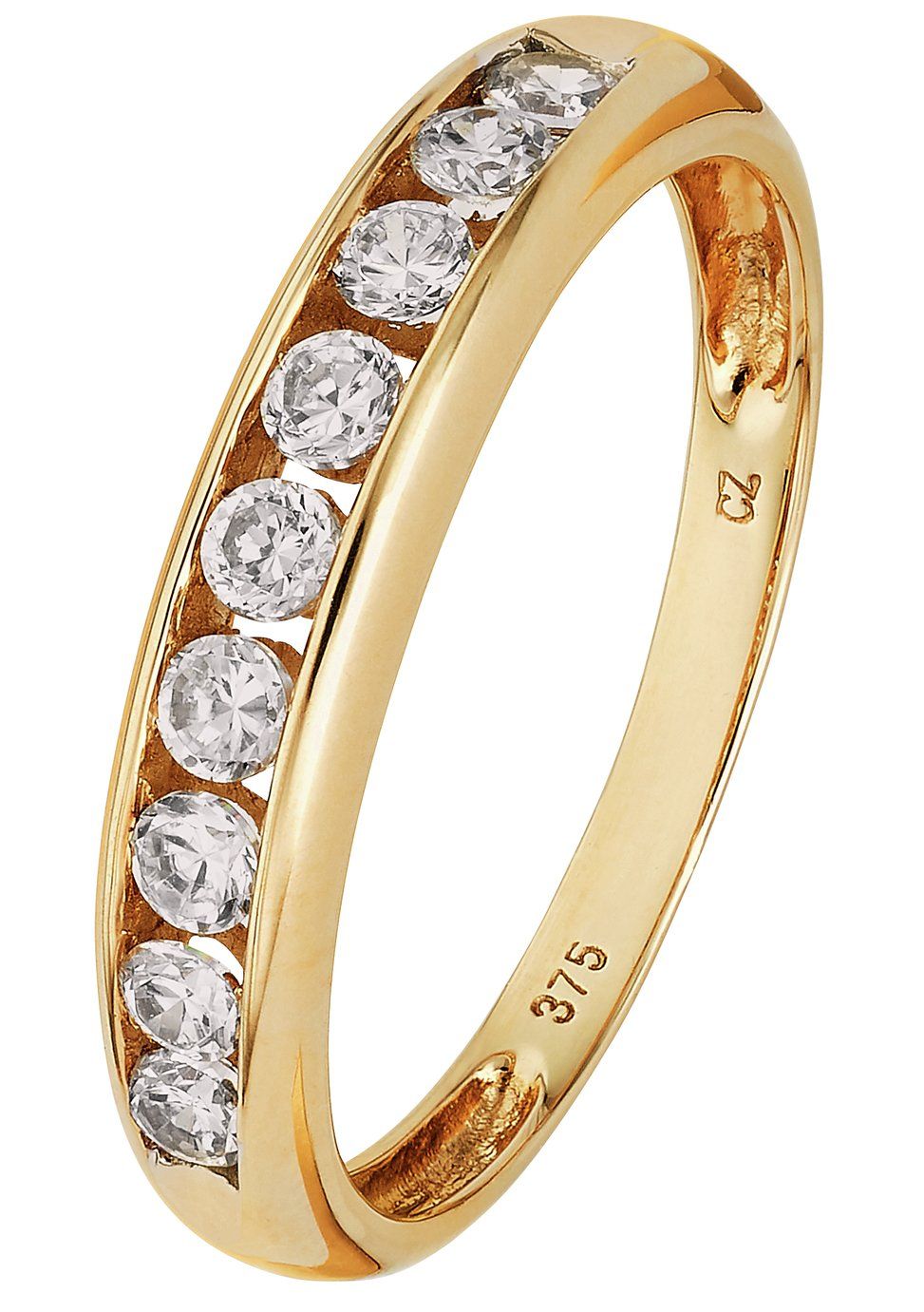Revere 9ct Gold Cubic Zirconia 9 Stone Eternity Ring V 129.99