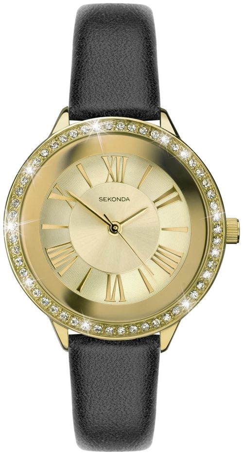 Sekonda Ladies Black Faux...