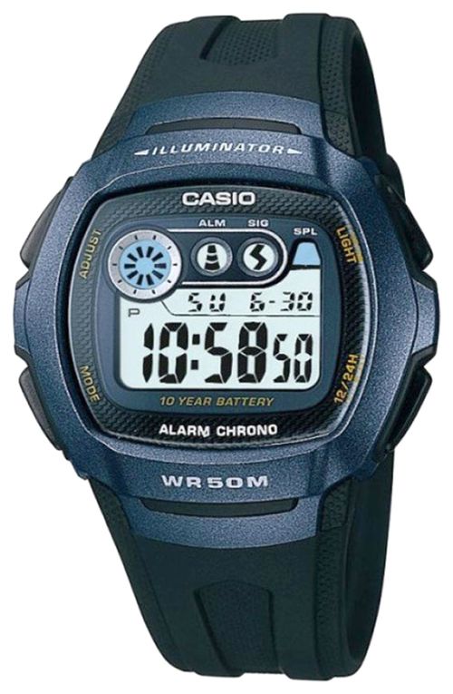 Casio Men's LCD Digital Blue Case Black Strap Watch