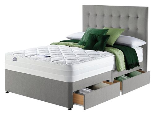 Silentnight Knightly Superking 4 Drawer Divan Bed- Grey