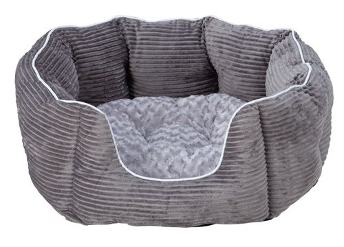 Grey Cord Oval Pet Bed -...