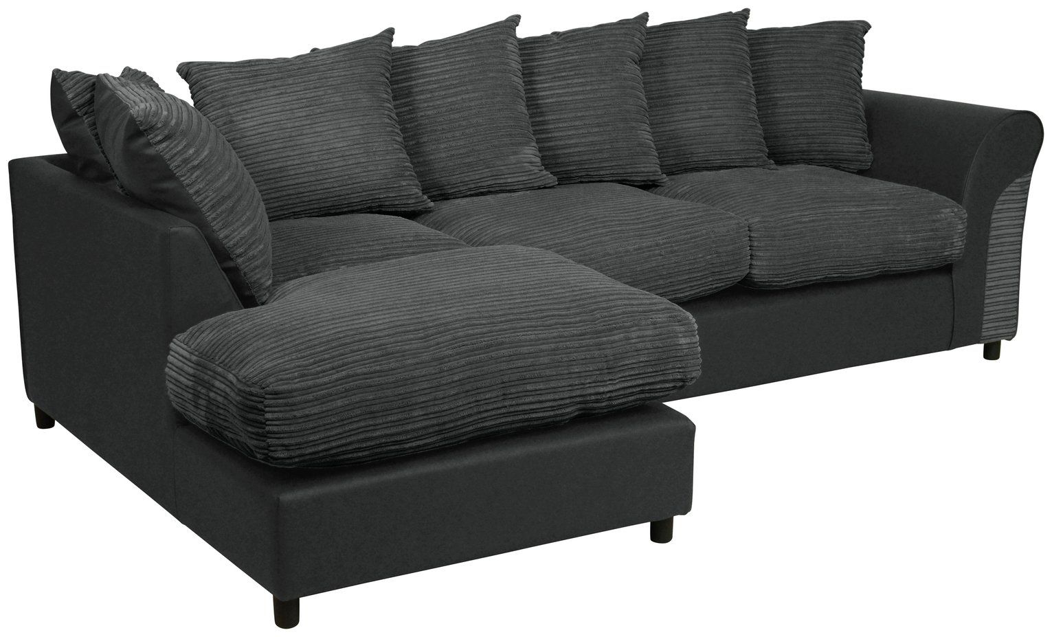 Argos Home Harry Left Hand Corner Chaise Sofa Charcoal