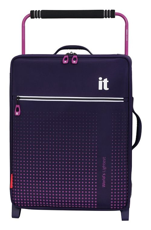 IT Luggage Worlds Lightest 2 Wheel Cabin Suitcase Purple