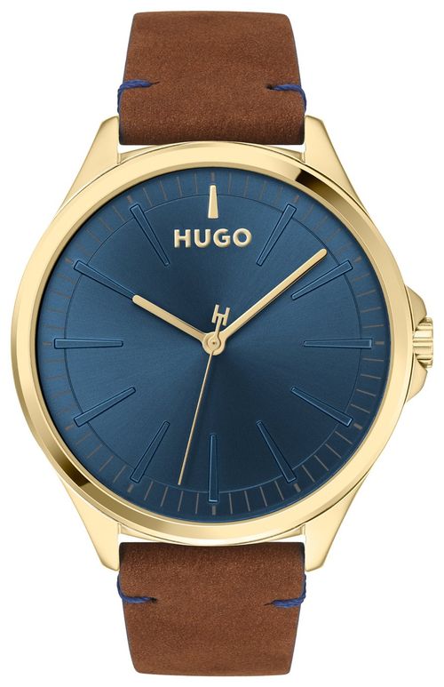 HUGO Men's Brown Leather...