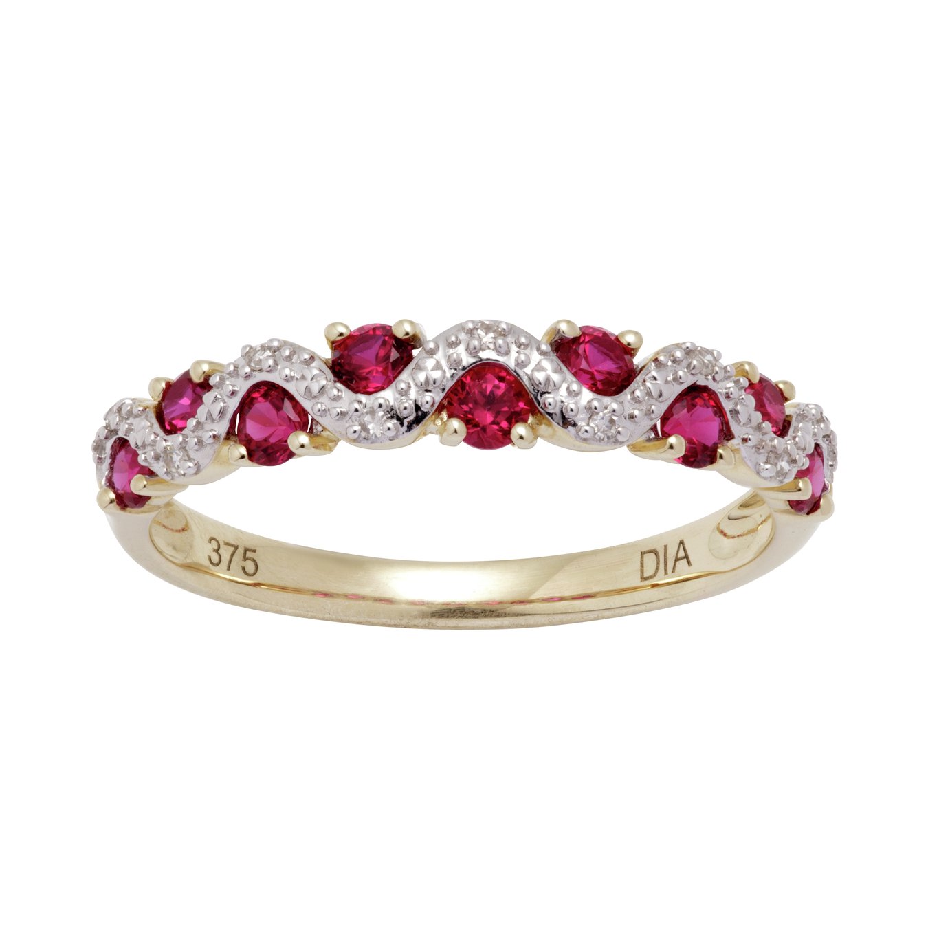 9ct gold 2024 ruby eternity ring