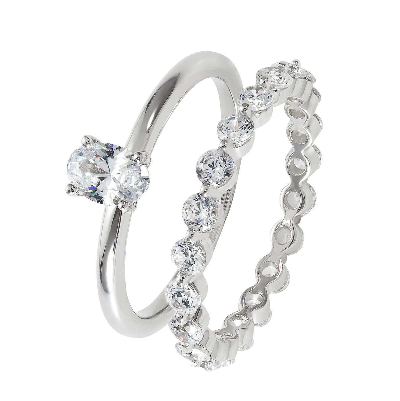 Sterling silver cubic zirconia shop wedding band
