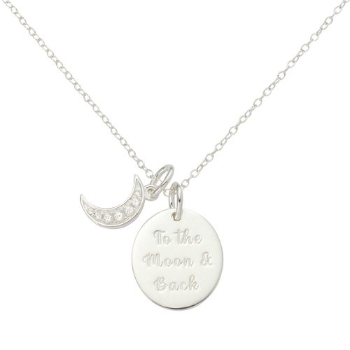 Moon & Back Sterling Silver...