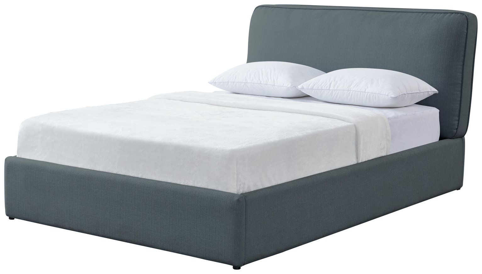 Habitat Colby Double Ottoman Fabric Bed Frame Denim Blue