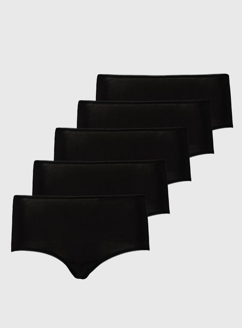 Black Midi Knickers 5 Pack -...