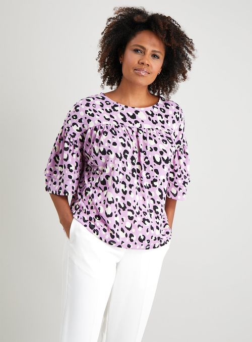 Lilac Leopard Print Swing Top...