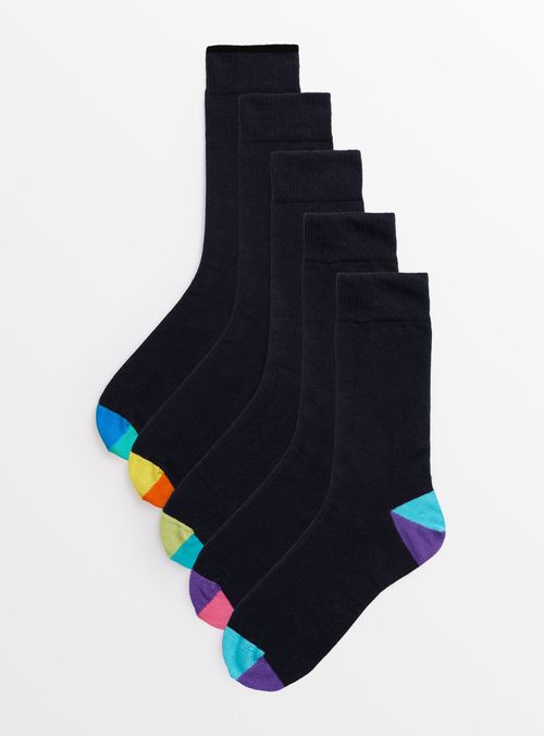 Navy Colour Pop Socks 5 Pack...