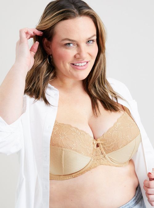 DD-GG Late Nude Recycled Lace Comfort Full Cup Bra 36E, £10.00