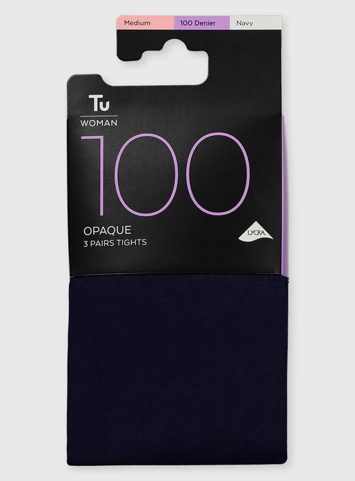 Navy 100 Denier Opaque Tights...