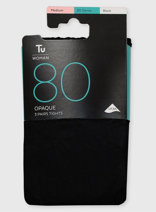 Black 80 Denier Opaque Tights...