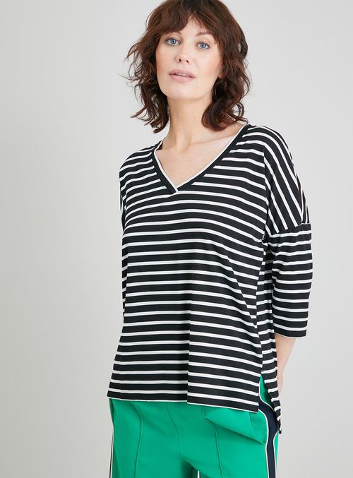 Mono Stripe Relaxed Fit...