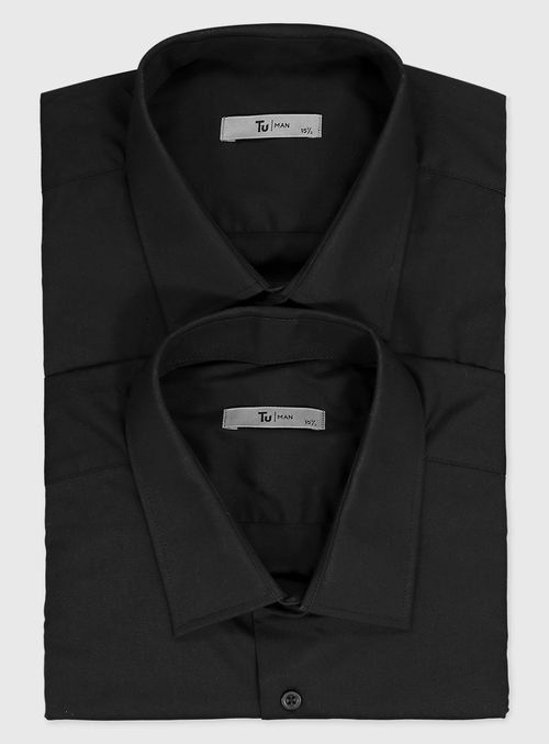 Black Regular Fit Shirts 2...