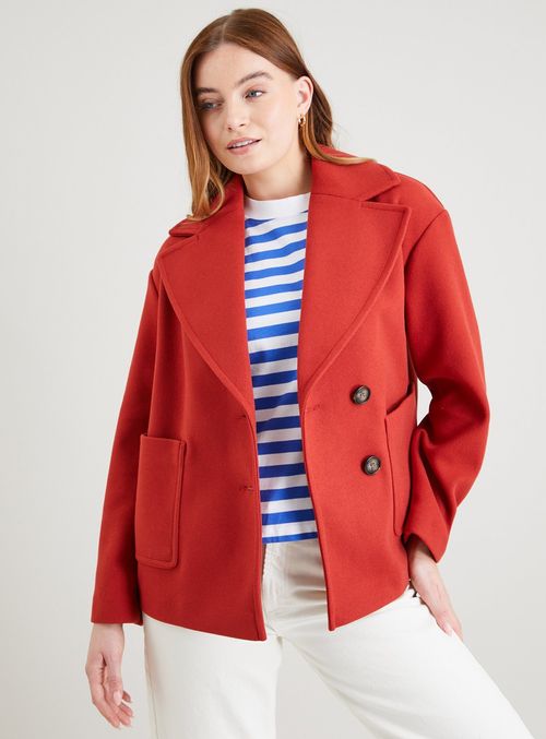 Red Unlined Smart Blazer Coat...