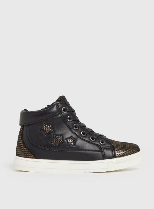 Black & Gold Star High Top...