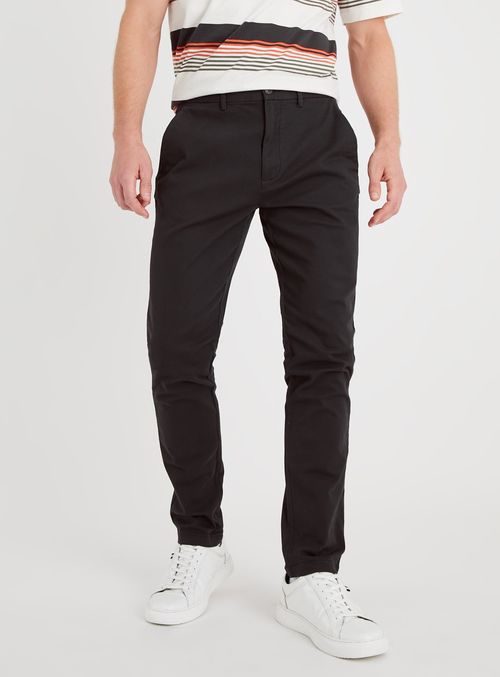 Black Skinny Fit Chino With...