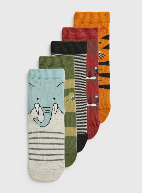 Safari Animal Ankle Socks 5...