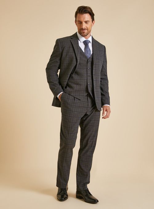 Charcoal Check Suit Trousers...