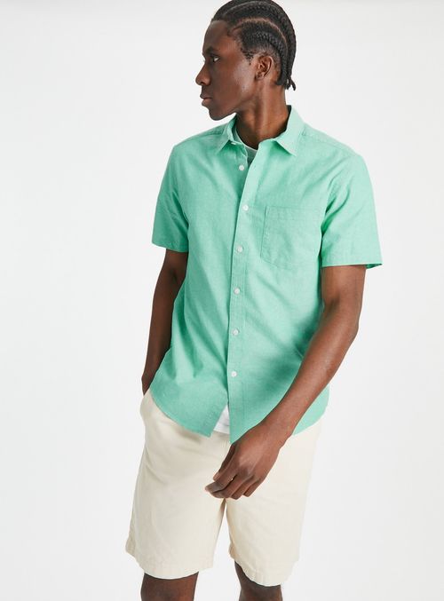 Green Short Sleeve Oxford...