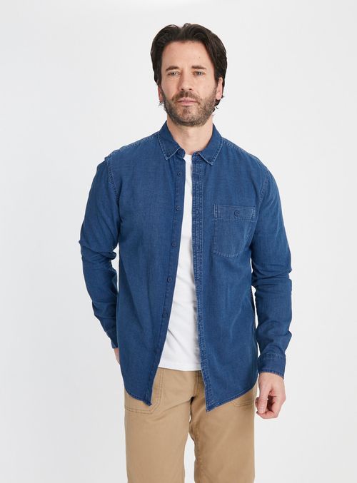 Indigo Wash Denim Shirt  L