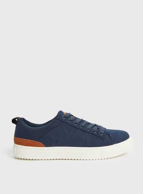 Navy Cupsole Lace Up Trainers...