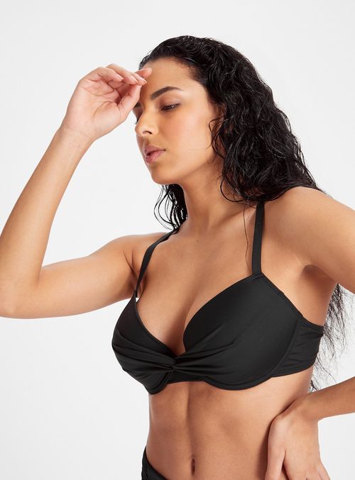 Black Moulded Cup Bikini Top...