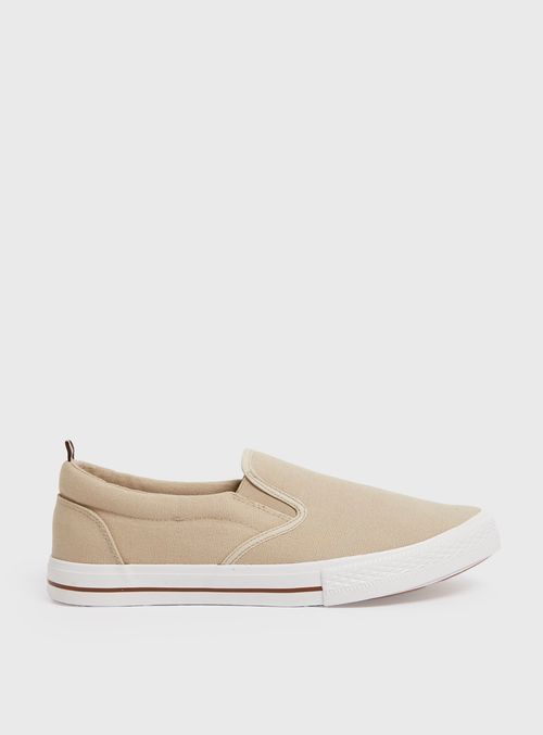 Stone Canvas Skater Trainers...