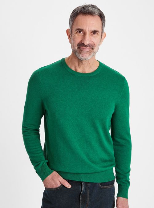 Green Crew Neck Cotton Jumper...