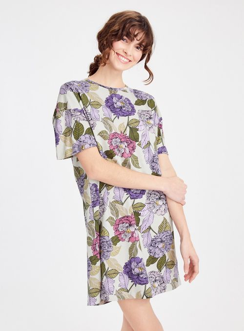 Green Floral Print Nightdress...