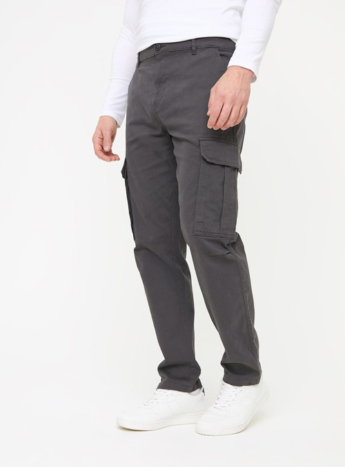 Charcoal Cargo Trousers 34L