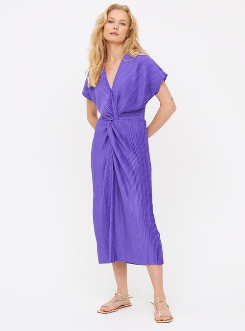 Purple Plisse Twist Dress 14