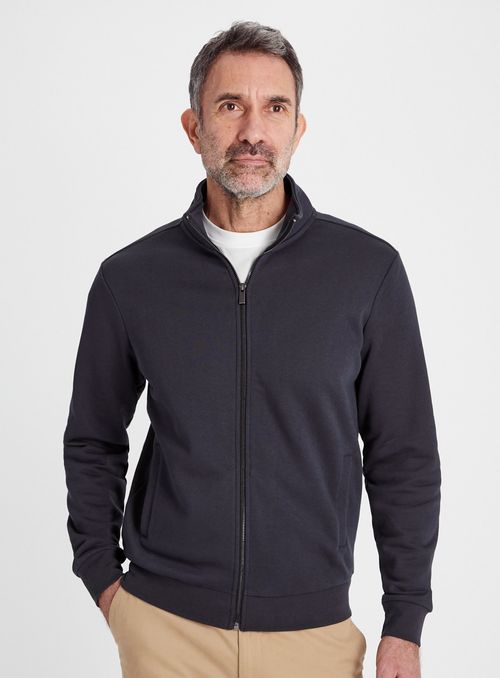 Navy Funnel Neck Zip...