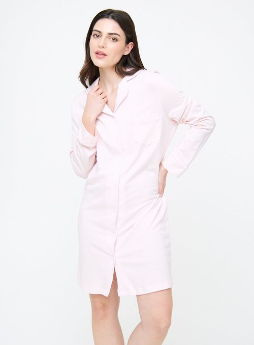 Pink Long Sleeve Night Shirt 8