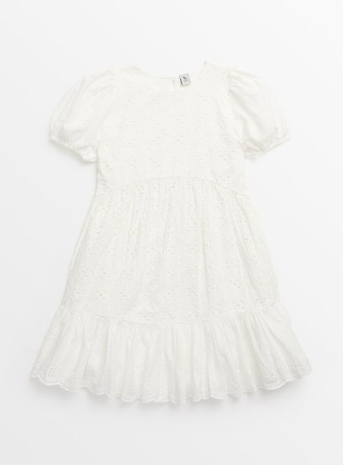 White Broderie Woven Dress 8...