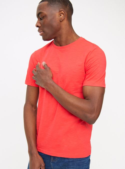 Red Slub Short Sleeve T-Shirt...