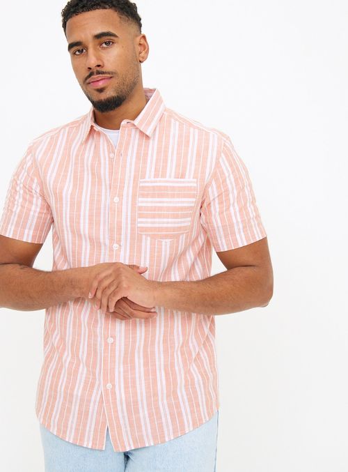 Orange Stripe Short Sleeve...