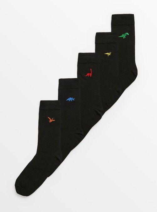 Black Dino Detail Ankle Socks...