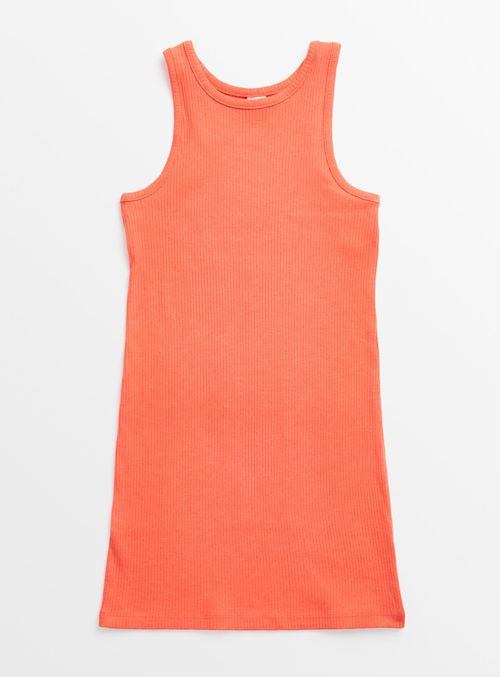 Orange Ribbed Jersey Dress 13...